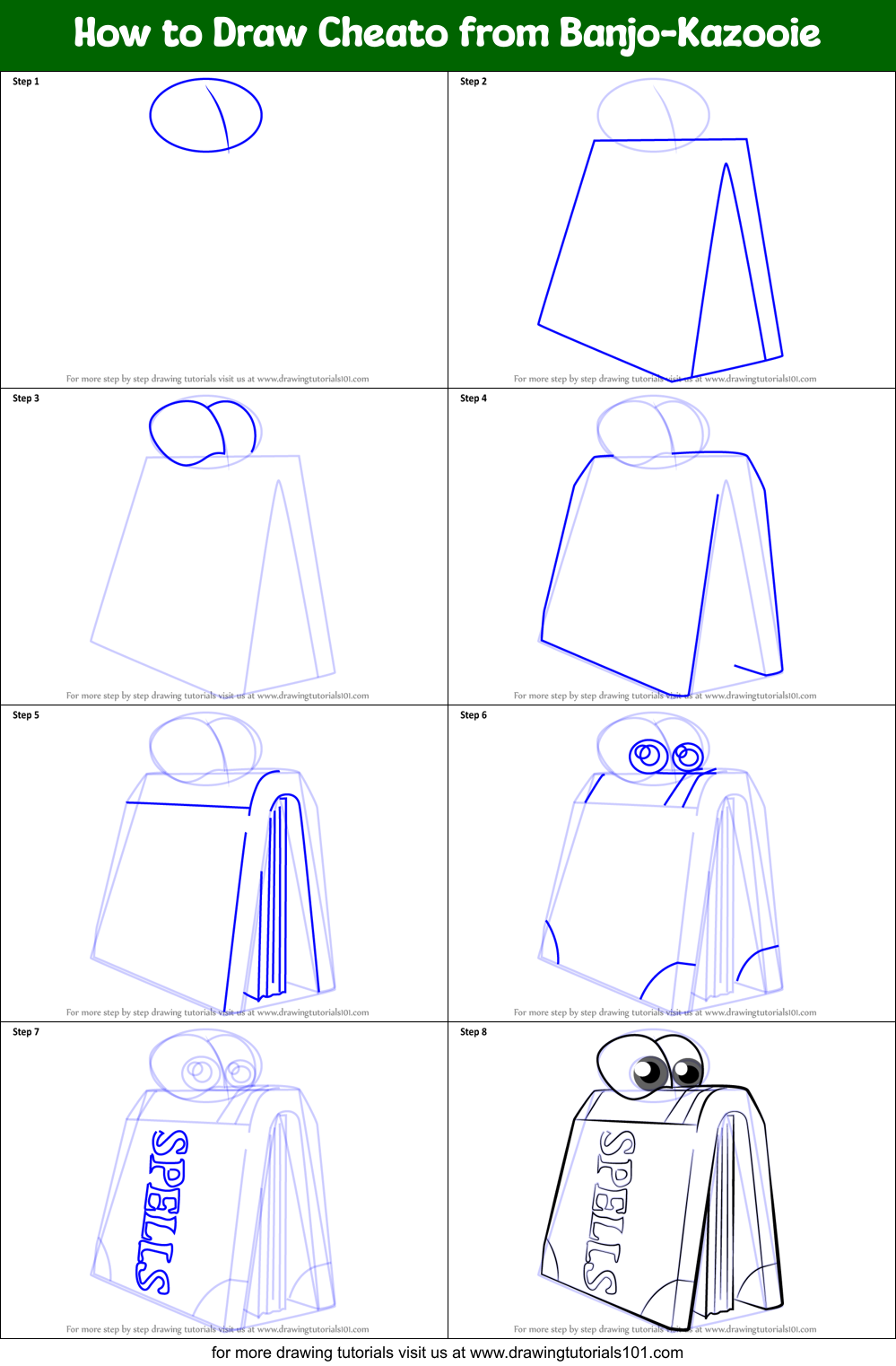 How to Draw Cheato from Banjo-Kazooie Printable Step by Step