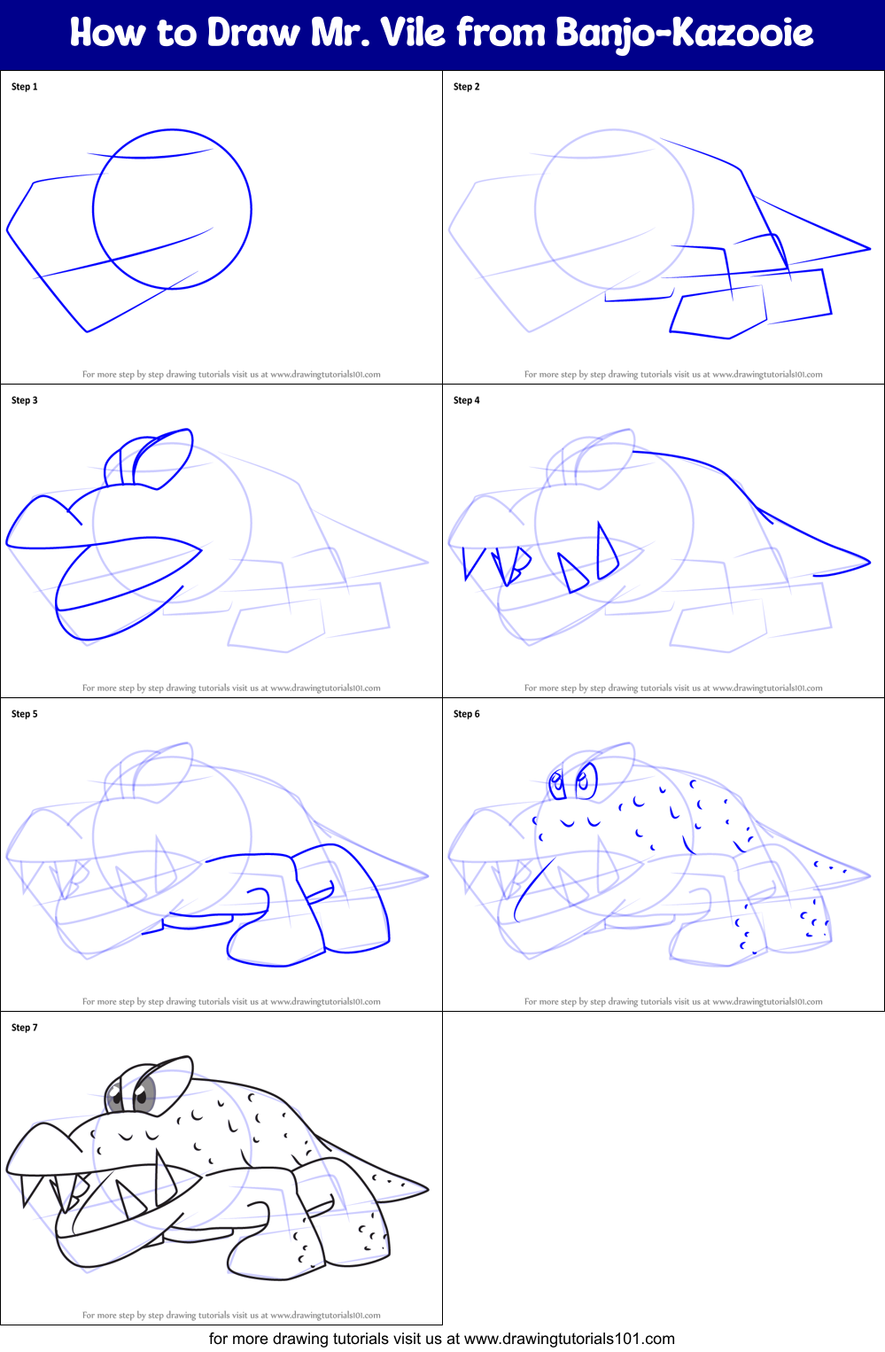 How to Draw Mr. Vile from Banjo-Kazooie Printable Step by Step