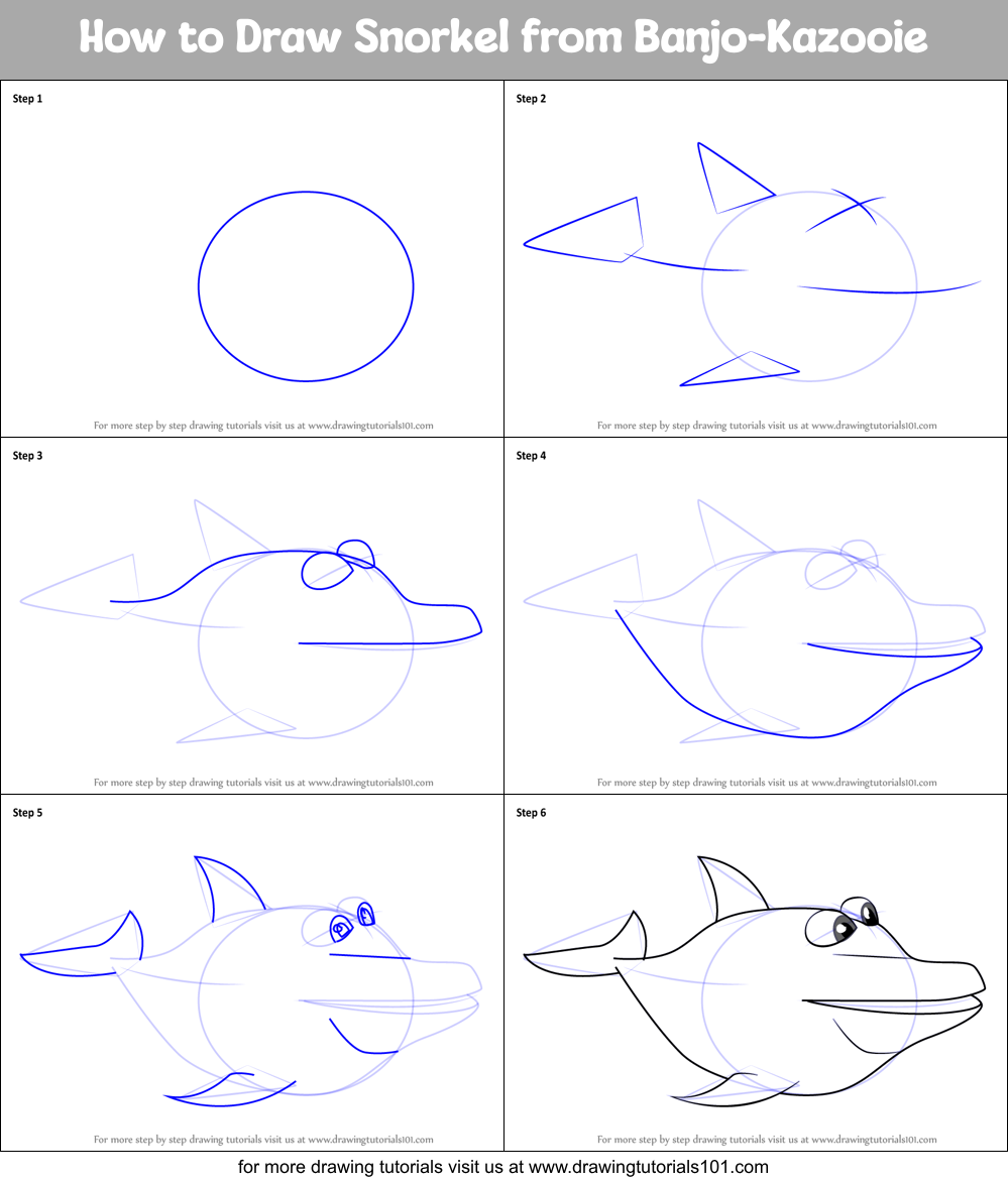 How to Draw Snorkel from Banjo-Kazooie Printable Step by Step