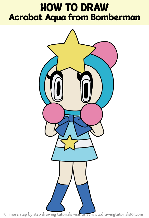 How to Draw Acrobat Aqua from Bomberman (Bomberman) Step by Step