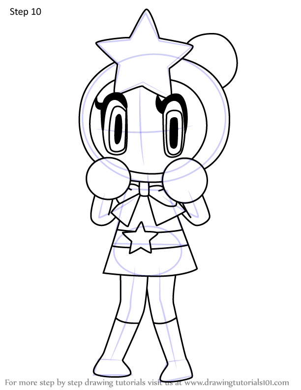 How to Draw Acrobat Aqua from Bomberman (Bomberman) Step by Step