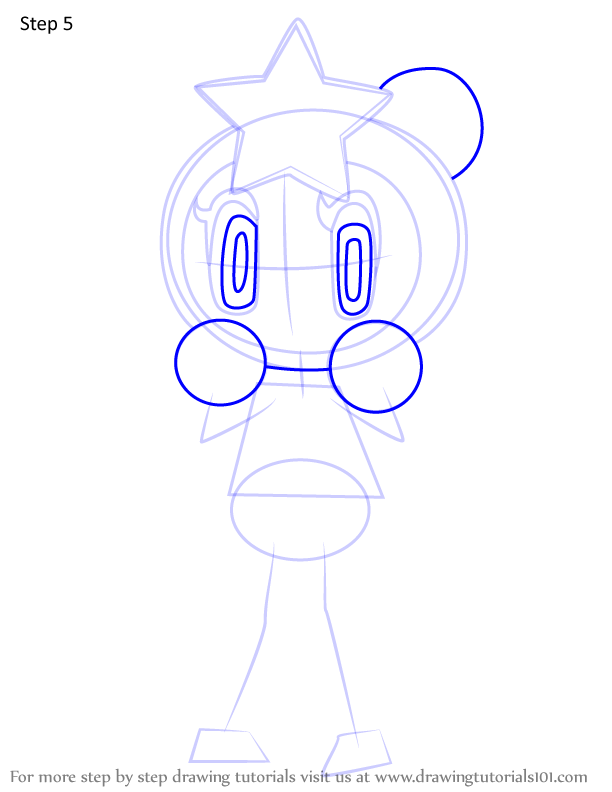 How to Draw Acrobat Aqua from Bomberman (Bomberman) Step by Step