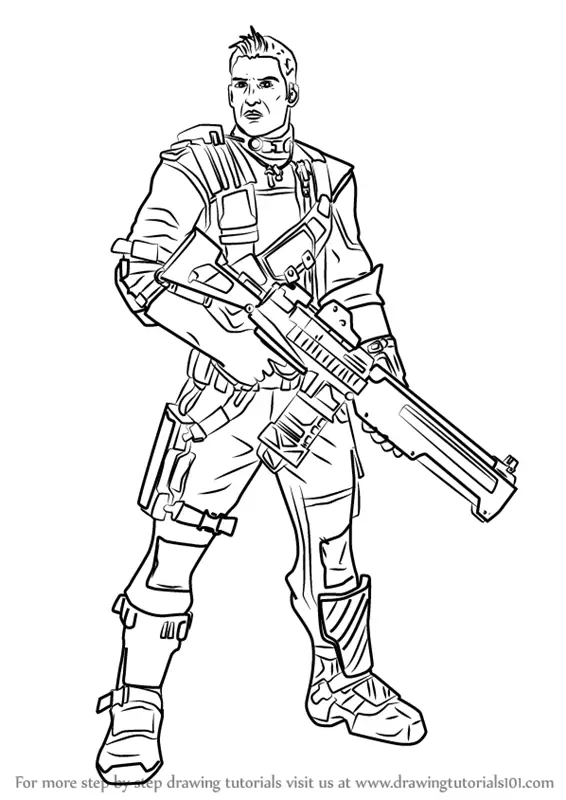 Learn How To Draw Axton From Borderlands Borderlands Step By Step Drawing Tutorials