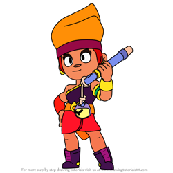 How to Draw Amber from Brawl Stars
