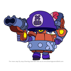 How to Draw Darryl from Brawl Stars