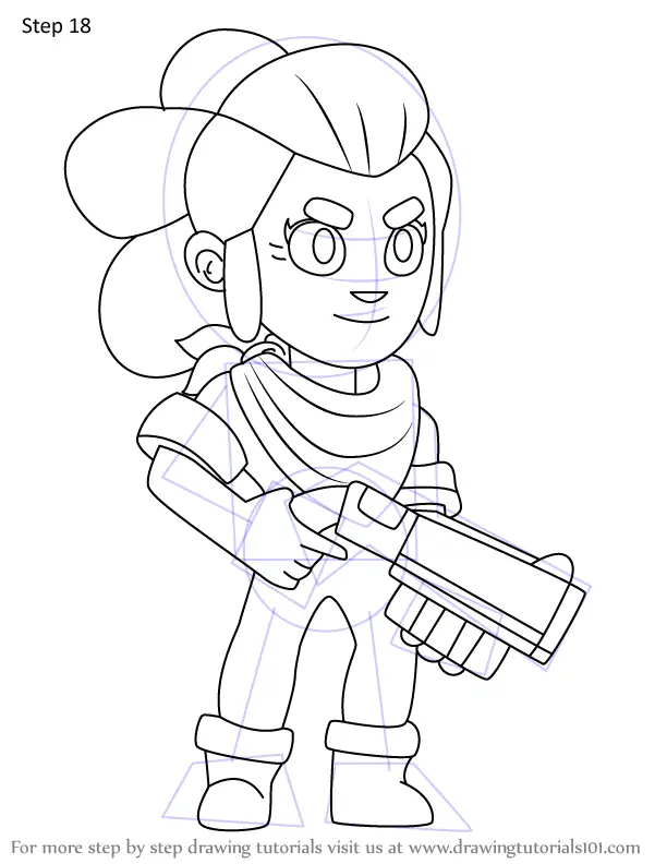 Brawl Stars Coloring Pages Shelly Coloring And Drawing - dibujo de selly brawl stars