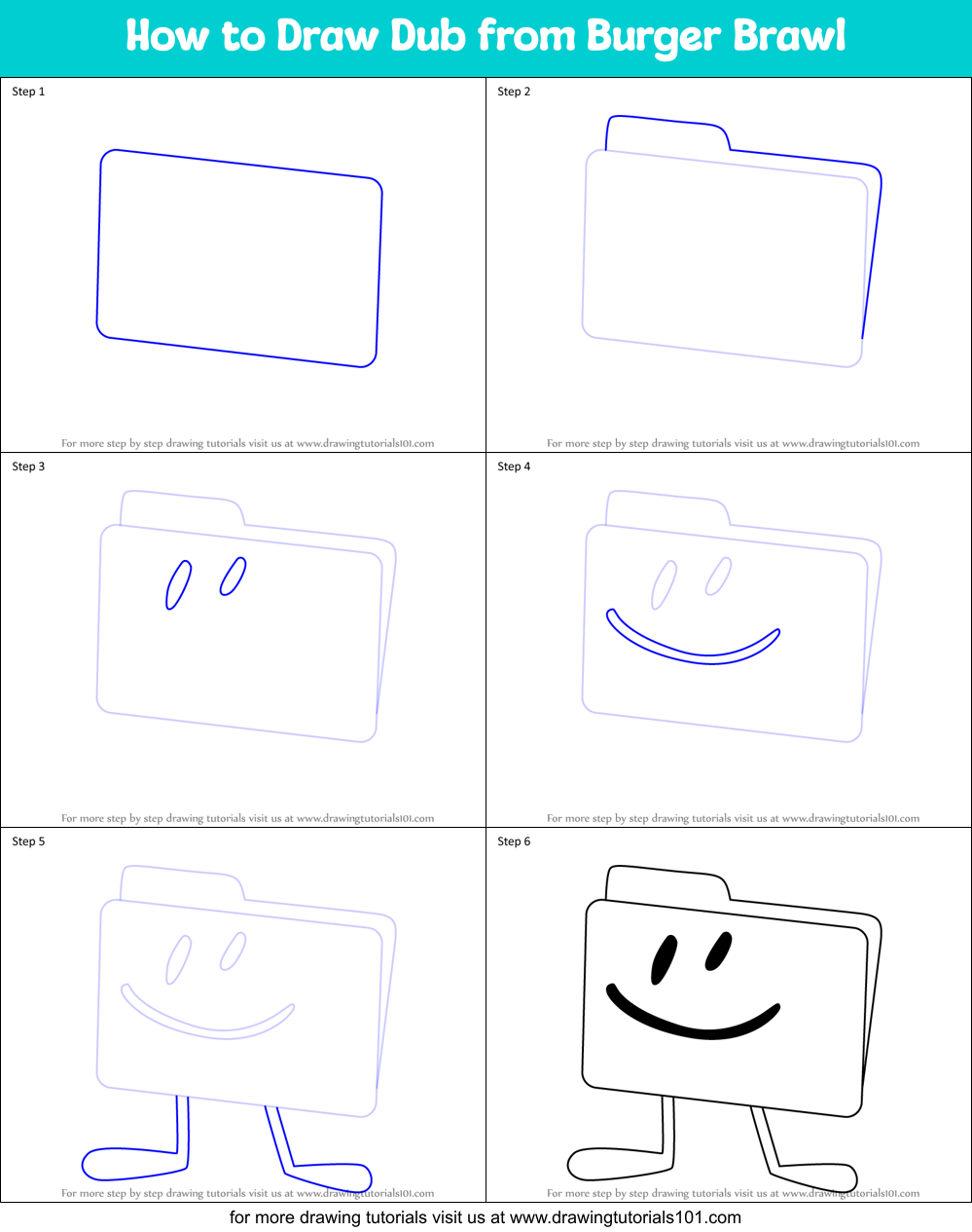 How to Draw Dub from Burger Brawl Printable Step by Step