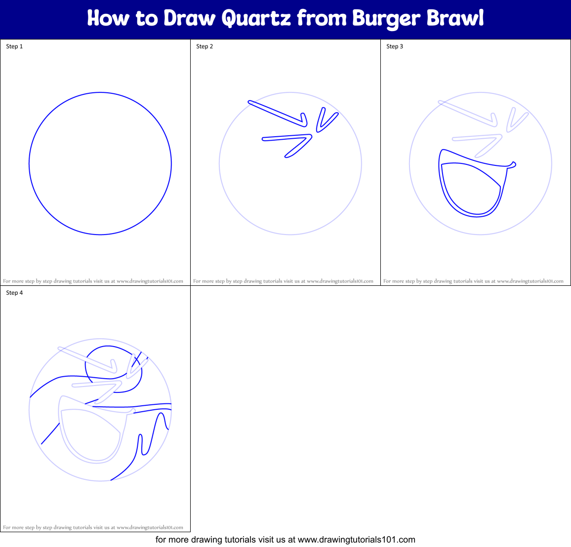 How to Draw Quartz from Burger Brawl Printable Step by Step