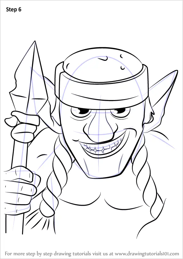 Learn How to Draw Spear Goblins from Clash Royale (Clash Royale) Step