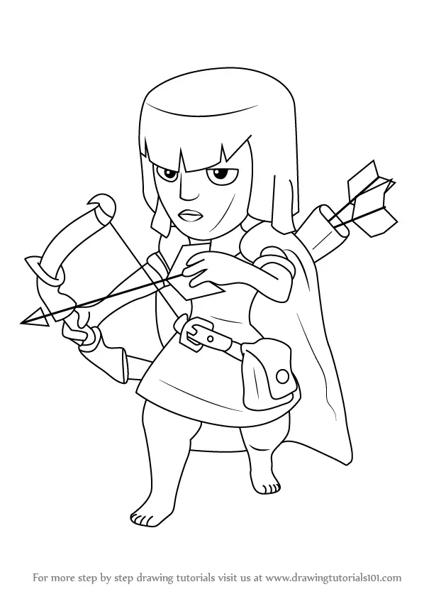 Clash of Clans ARCHER QUEEN Desktop Barbarian Drawing, Clash of Clans  transparent background PNG clipart | HiClipart