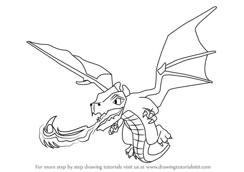 Learn How To Draw Dragon From Clash Of The Clans Clash Of The