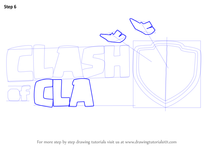 Learn How to Draw Clash of Clans Logo (Clash of the Clans) Step by Step