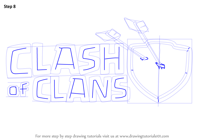 Learn How to Draw Clash of Clans Logo (Clash of the Clans) Step by Step