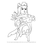 How to Draw Queen Archer from Clash of the Clans