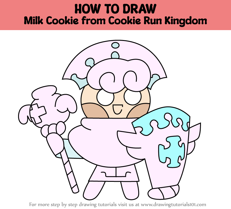 How to Draw Milk Cookie from Cookie Run Kingdom (Cookie Run: Kingdom