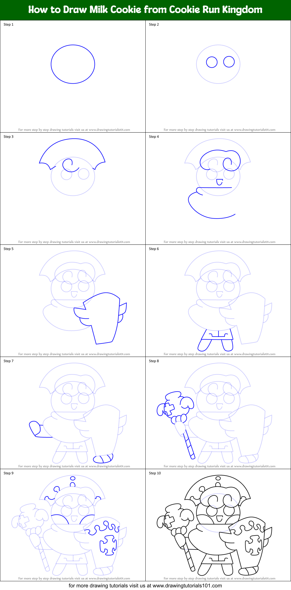 How to Draw Milk Cookie from Cookie Run Kingdom (Cookie Run: Kingdom ...