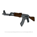 How to Draw AK-47 from Counter Strike