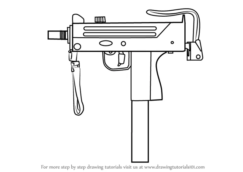 Learn How to Draw MAC-10 from Counter Strike (Counter Strike) Step by