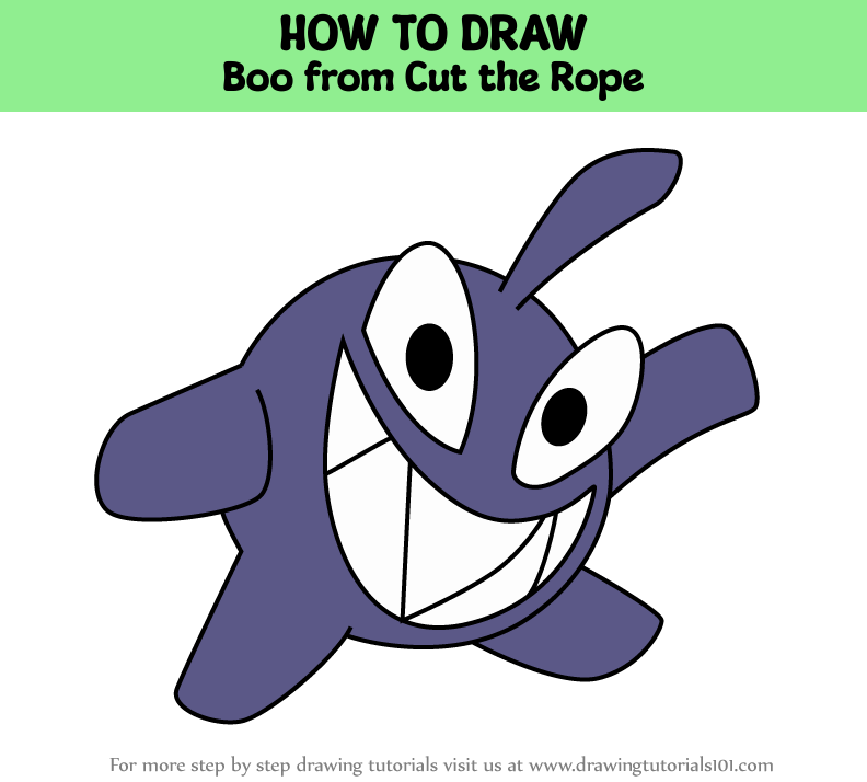 How to Draw Boo from Cut the Rope (Cut the Rope) Step by Step