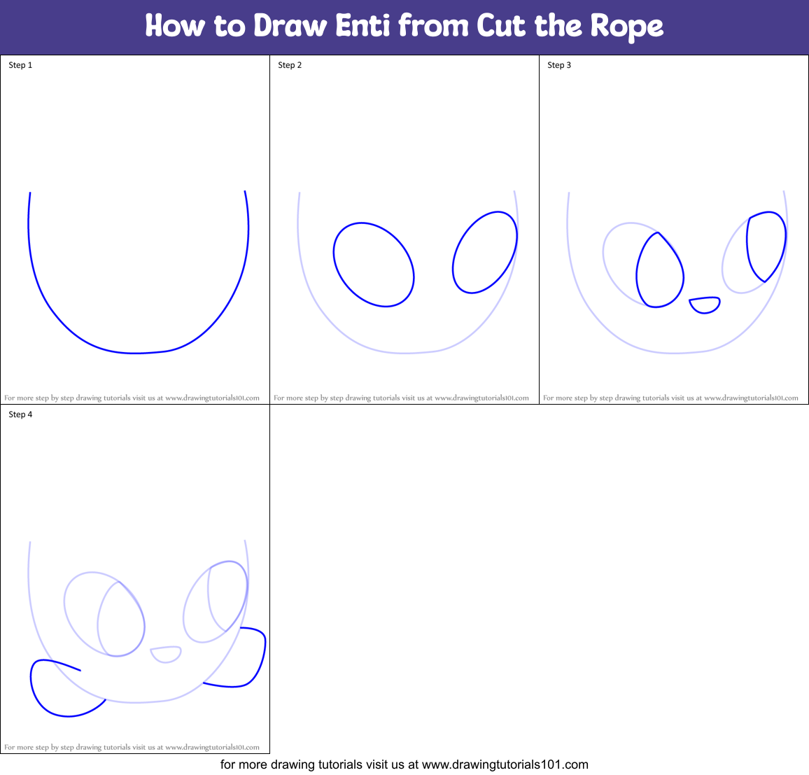 How to Draw Enti from Cut the Rope Printable Step by Step