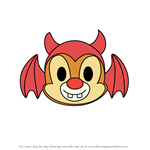 How to Draw Devil Dale from Disney Emoji Blitz