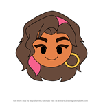 How to Draw Esmeralda from Disney Emoji Blitz