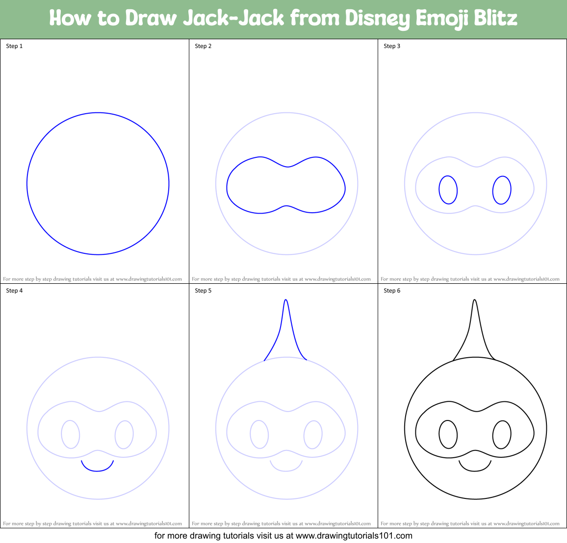 How to Draw Jack-Jack from Disney Emoji Blitz Printable Step by Step