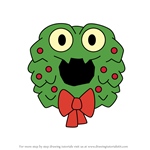 How to Draw Man-Eating Wreath from Disney Emoji Blitz