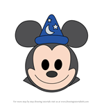 How to Draw Sorcerer's Apprentice Mickey from Disney Emoji Blitz