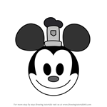 How to Draw Steamboat Willie Mickey from Disney Emoji Blitz