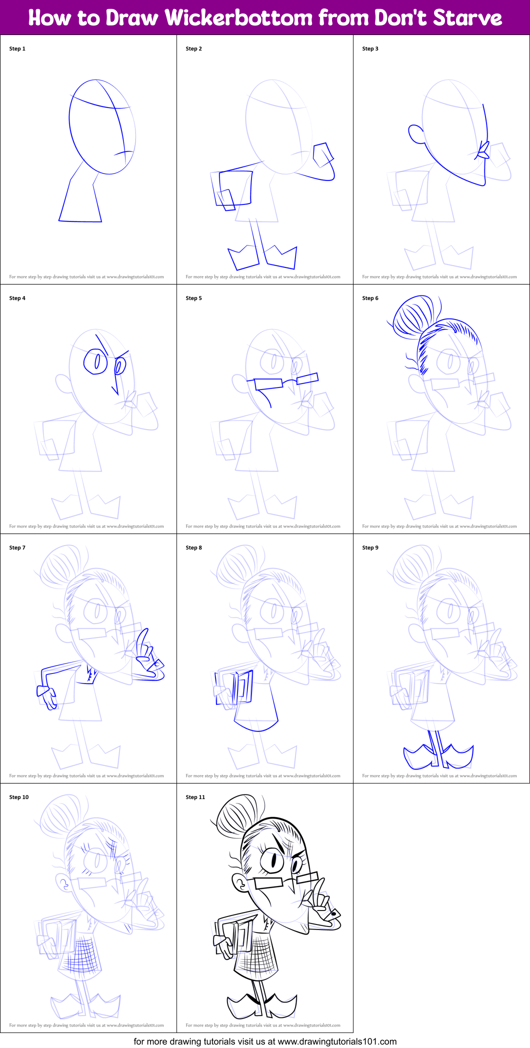 How to Draw Wickerbottom from Don't Starve Printable Step by Step
