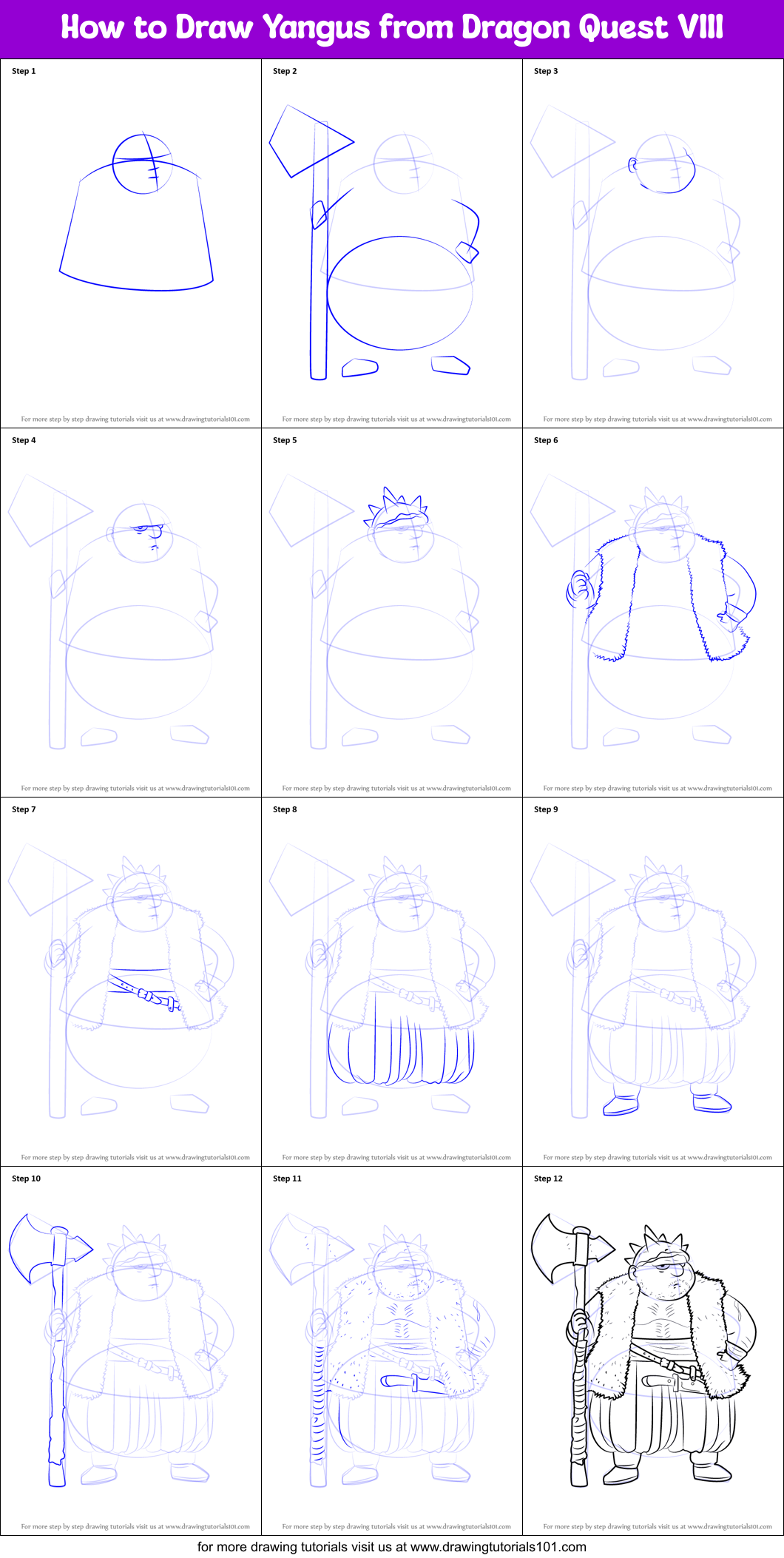 How to Draw Yangus from Dragon Quest VIII Printable Step by Step