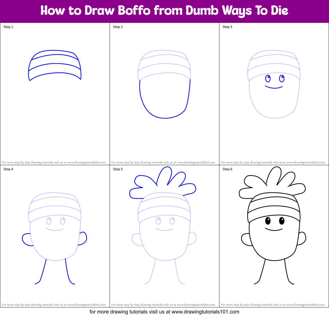 How to Draw Boffo from Dumb Ways To Die Printable Step by Step