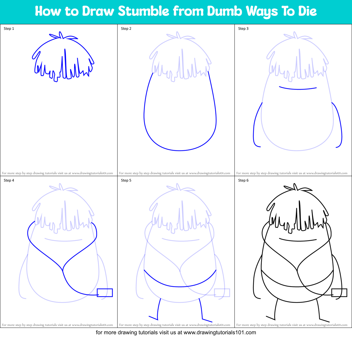 How to Draw Stumble from Dumb Ways To Die Printable Step by Step