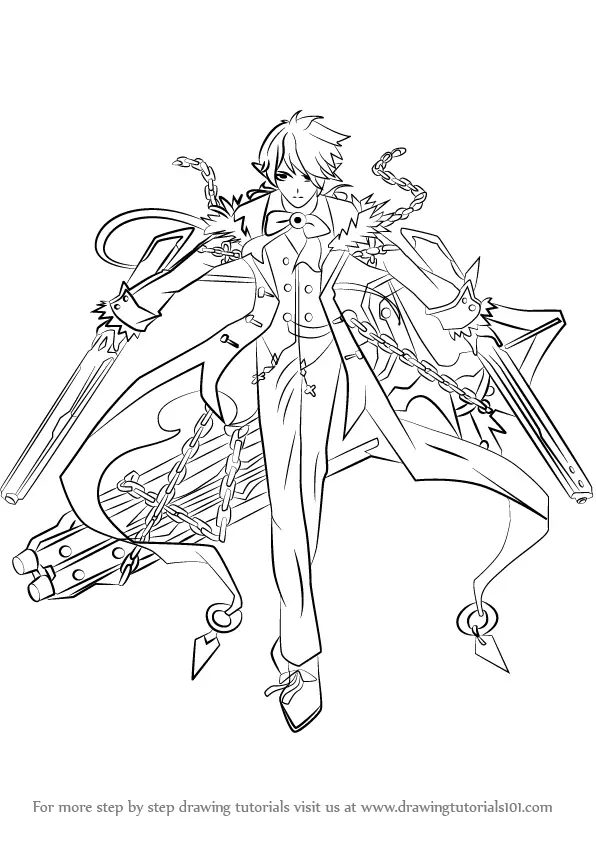 Learn How To Draw Ciel From Elsword Elsword Step By Step Drawing Tutorials
