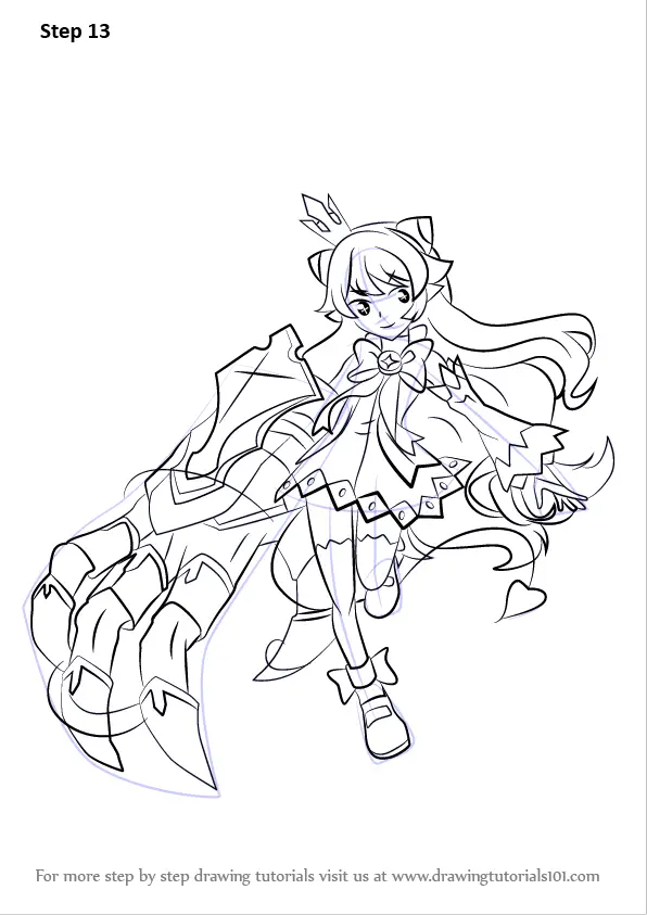 How to Draw Lu from Elsword (Elsword) Step by Step ...