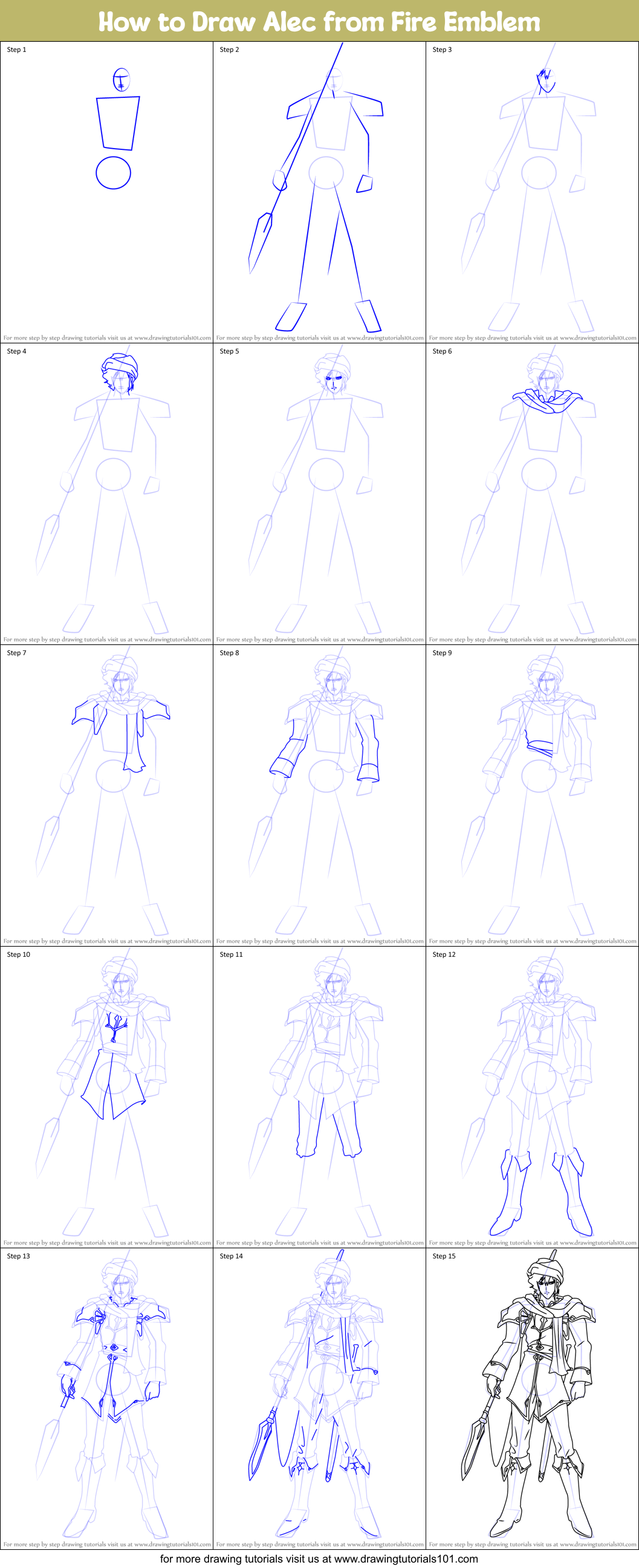 How to Draw Alec from Fire Emblem Printable Step by Step