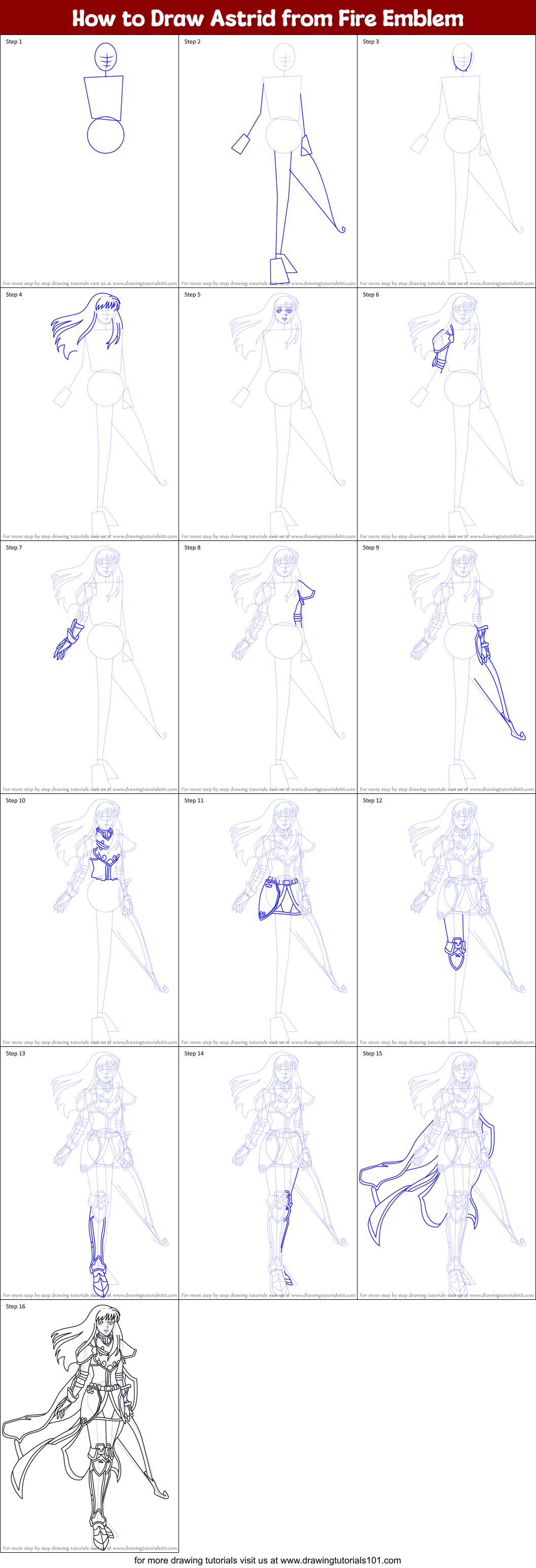 How to Draw Astrid from Fire Emblem Printable Step by Step