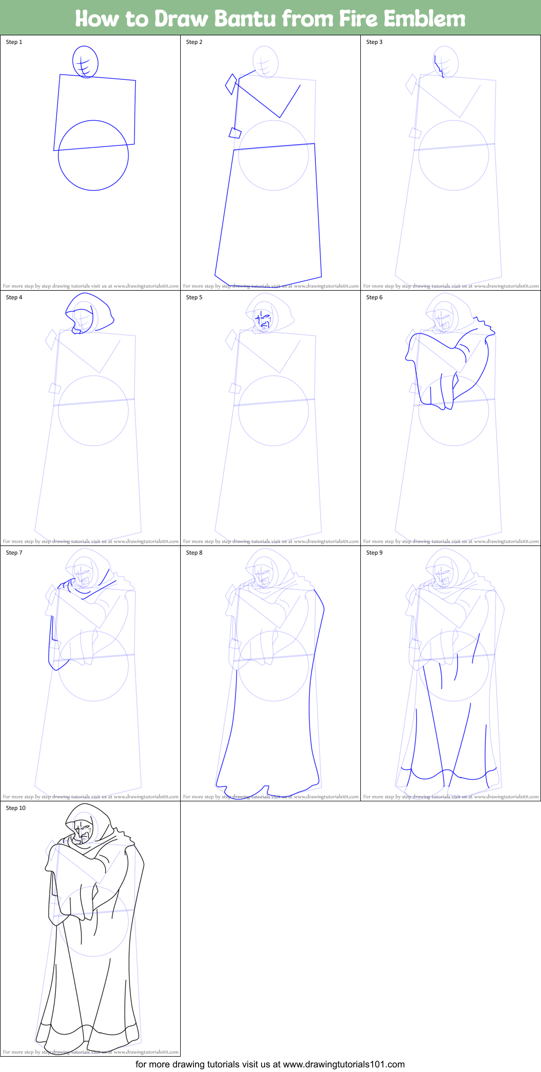 How to Draw Bantu from Fire Emblem Printable Step by Step