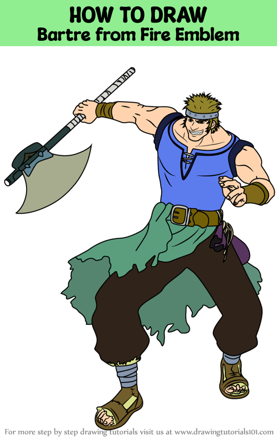 How to Draw Bartre from Fire Emblem (Fire Emblem) Step