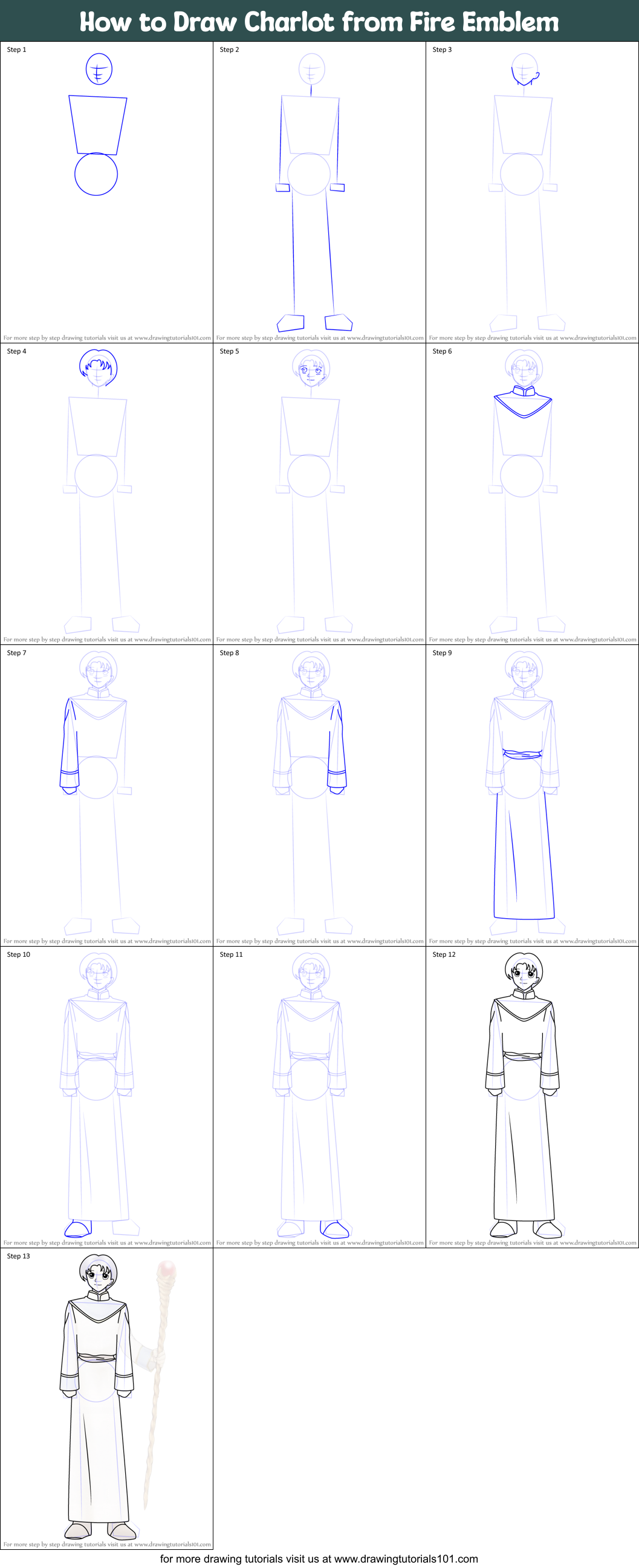 How to Draw Charlot from Fire Emblem Printable Step by Step