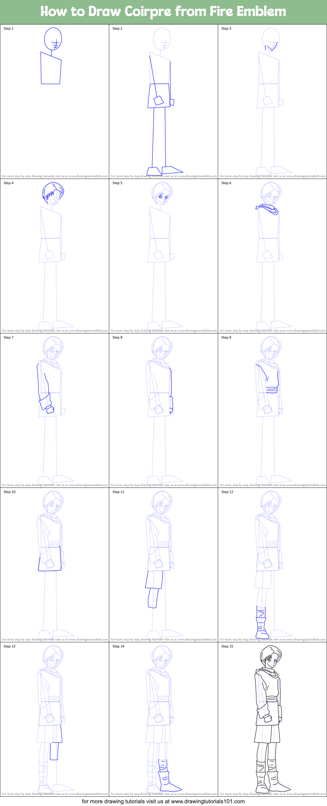 How to Draw Coirpre from Fire Emblem Printable Step by Step