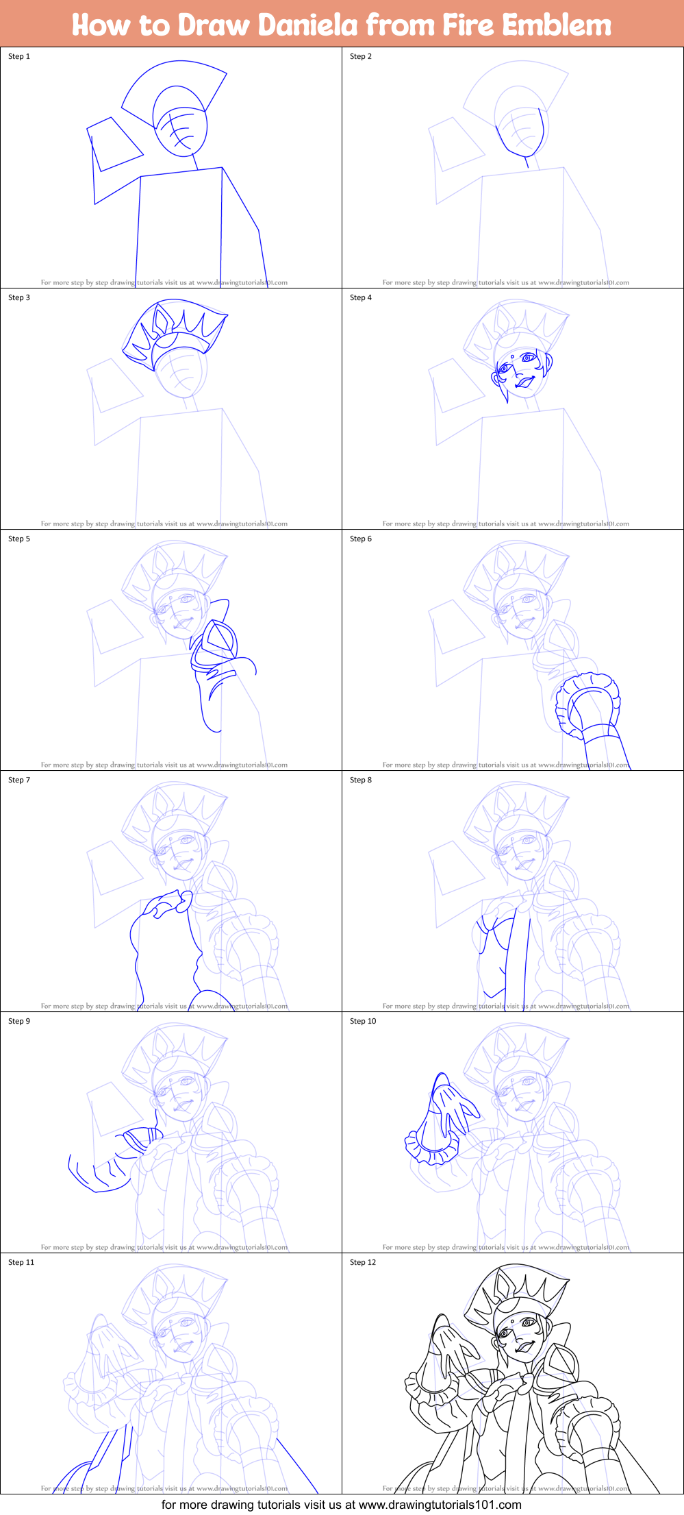 How to Draw Daniela from Fire Emblem Printable Step by Step