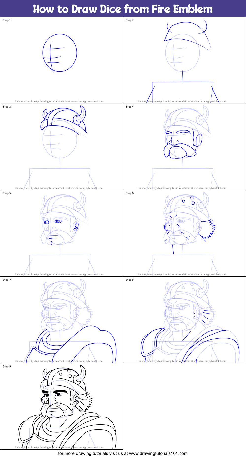 How to Draw Dice from Fire Emblem Printable Step by Step