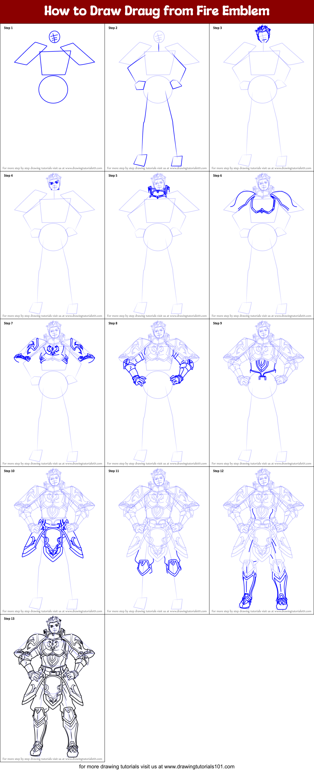 How to Draw Draug from Fire Emblem Printable Step by Step
