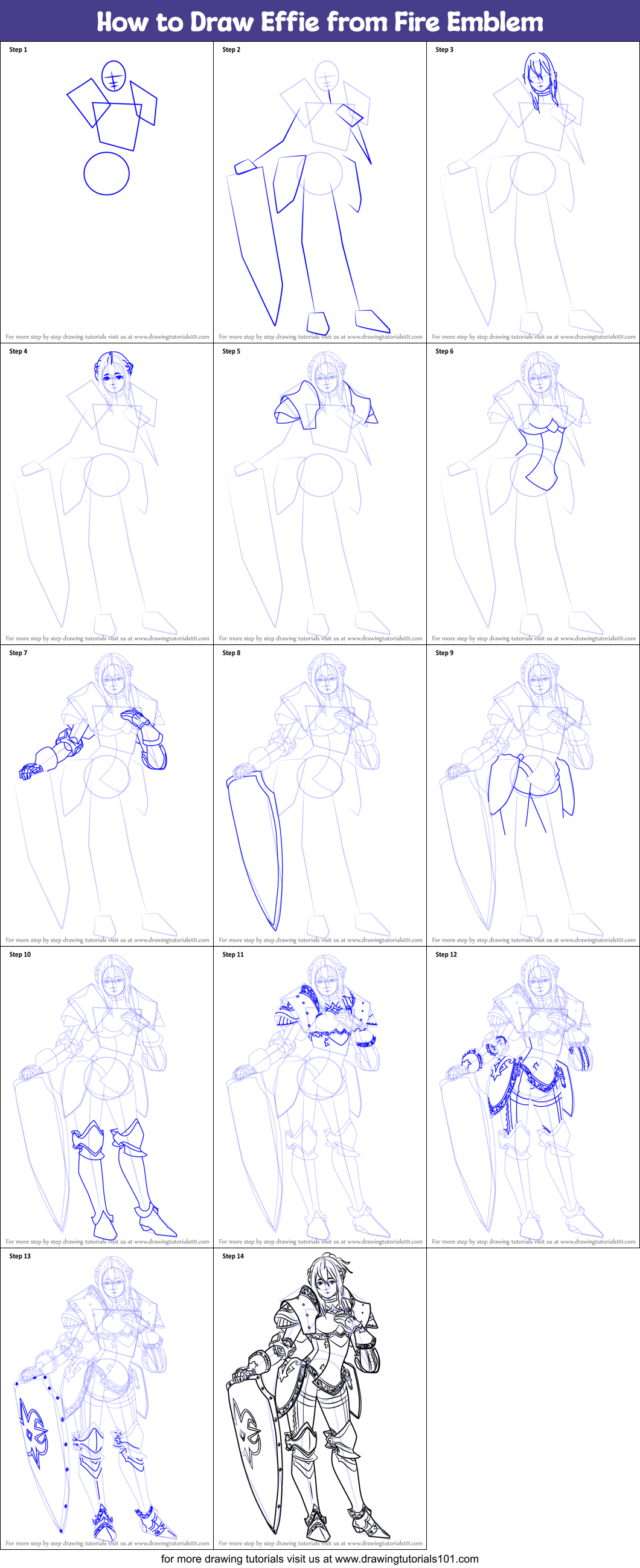 How to Draw Effie from Fire Emblem Printable Step by Step