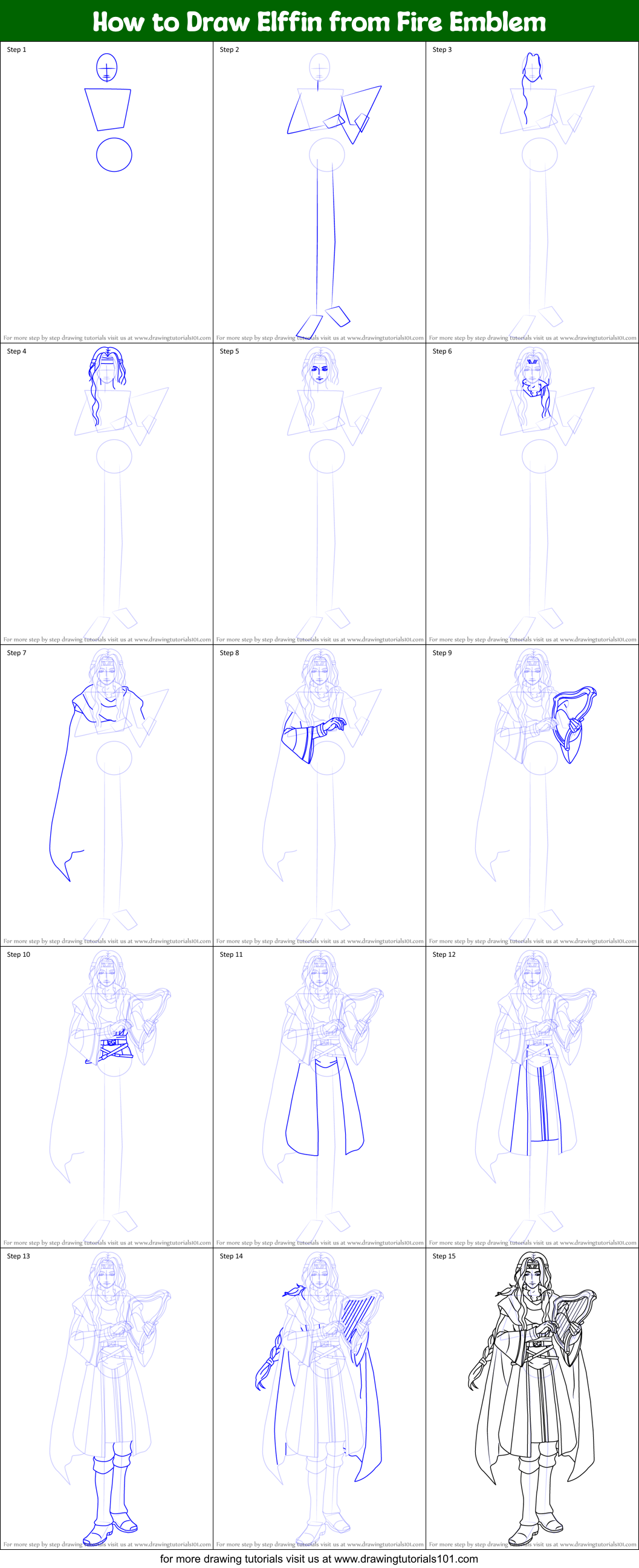 How to Draw Elffin from Fire Emblem Printable Step by Step