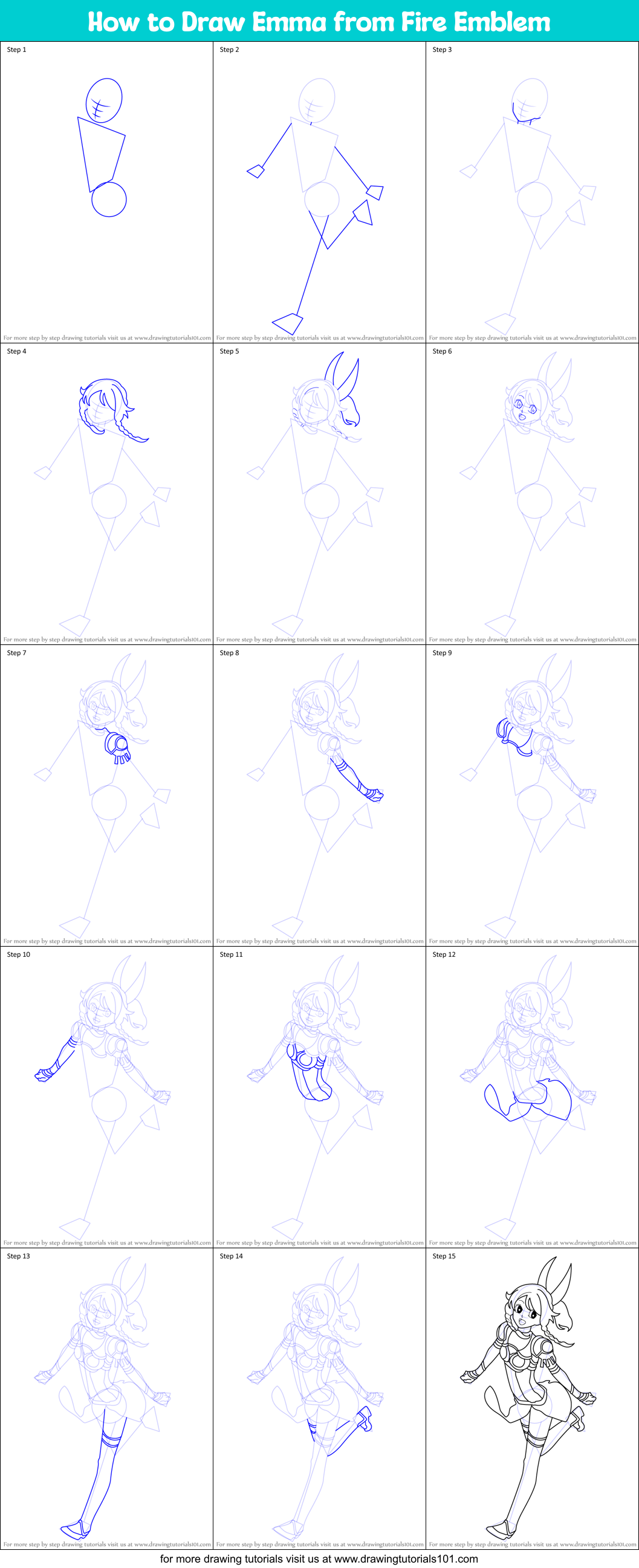 How to Draw Emma from Fire Emblem Printable Step by Step