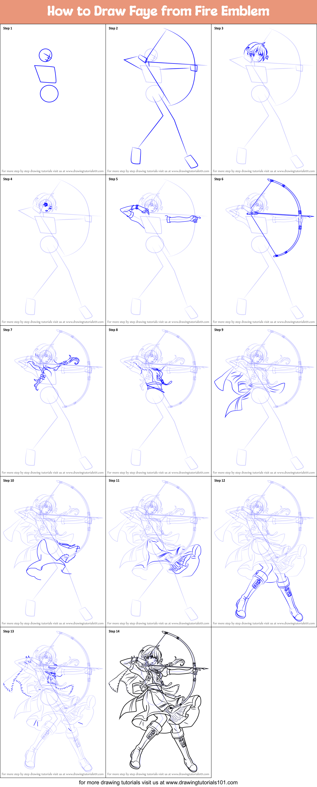 How to Draw Faye from Fire Emblem Printable Step by Step