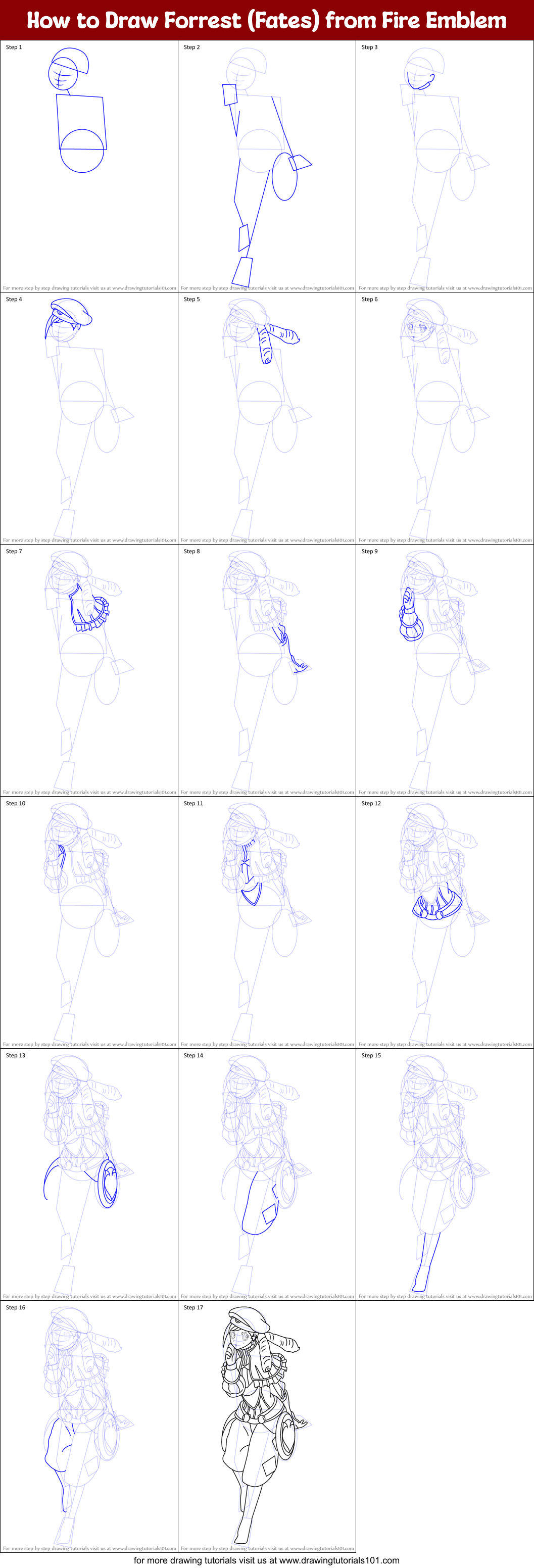 How to Draw Forrest (Fates) from Fire Emblem Printable Step by Step